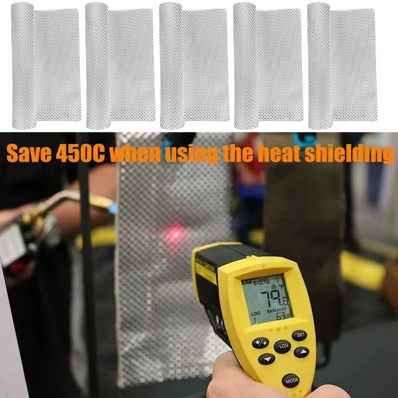 Silver Embossed Aluminum Heat Shield Exhausts Electrical Turbo Heat Insulation Auto Temperature Isolated Sticker Exhaust Systems