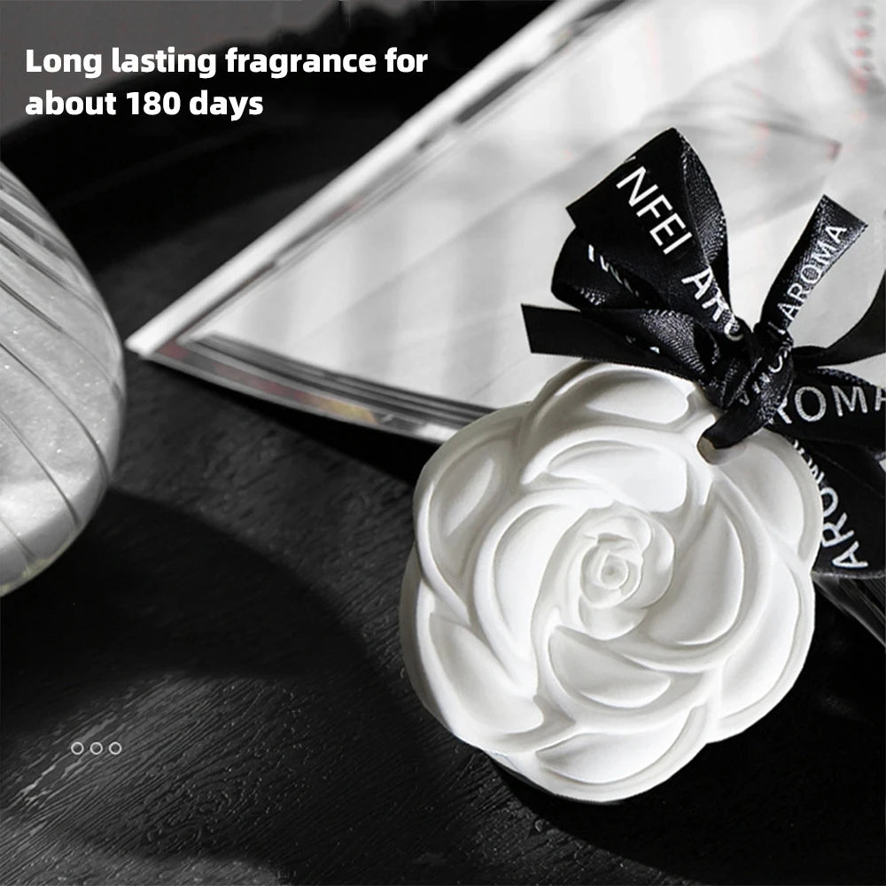 Car Hanging Air Freshener Beautiful White Flower Perfume for Car Styling Aroma Fresh Air Purifier Interior Decorations Ornament