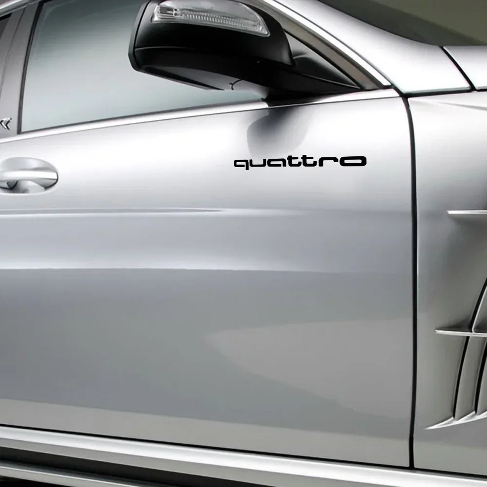 For Audi  Car Styling PVC Logo Side Body Fender Windshield Trunk Bumper Sticker RS S Line A3 A4 A5 A6 A7 Quattro Q2 Q3 Q5 Q7