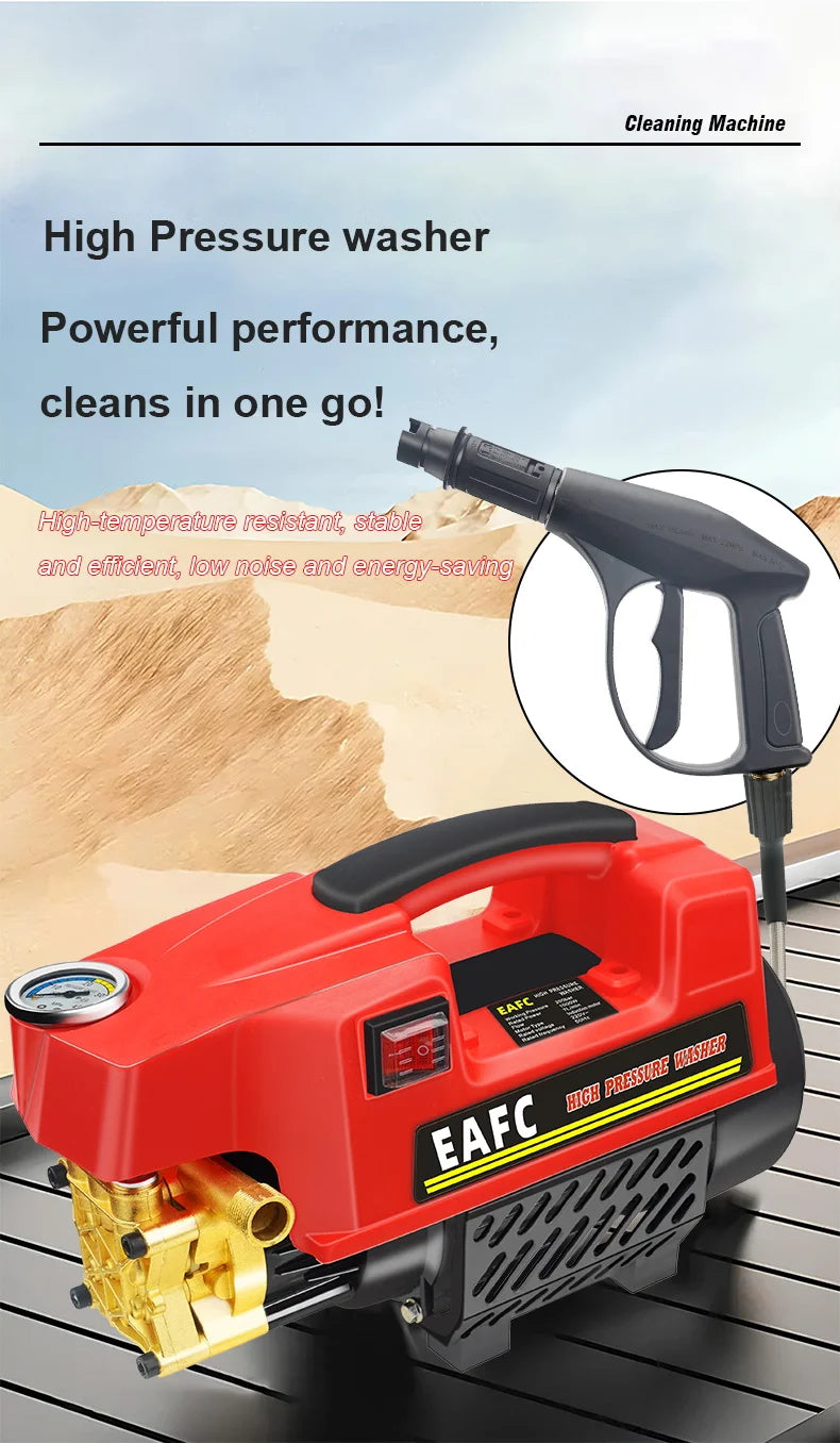 1000W 200BAR High Pressure Washer Household Cleaner Water Pressure Machine Water Gun Cleaning for Cars AC Units Home Windows
