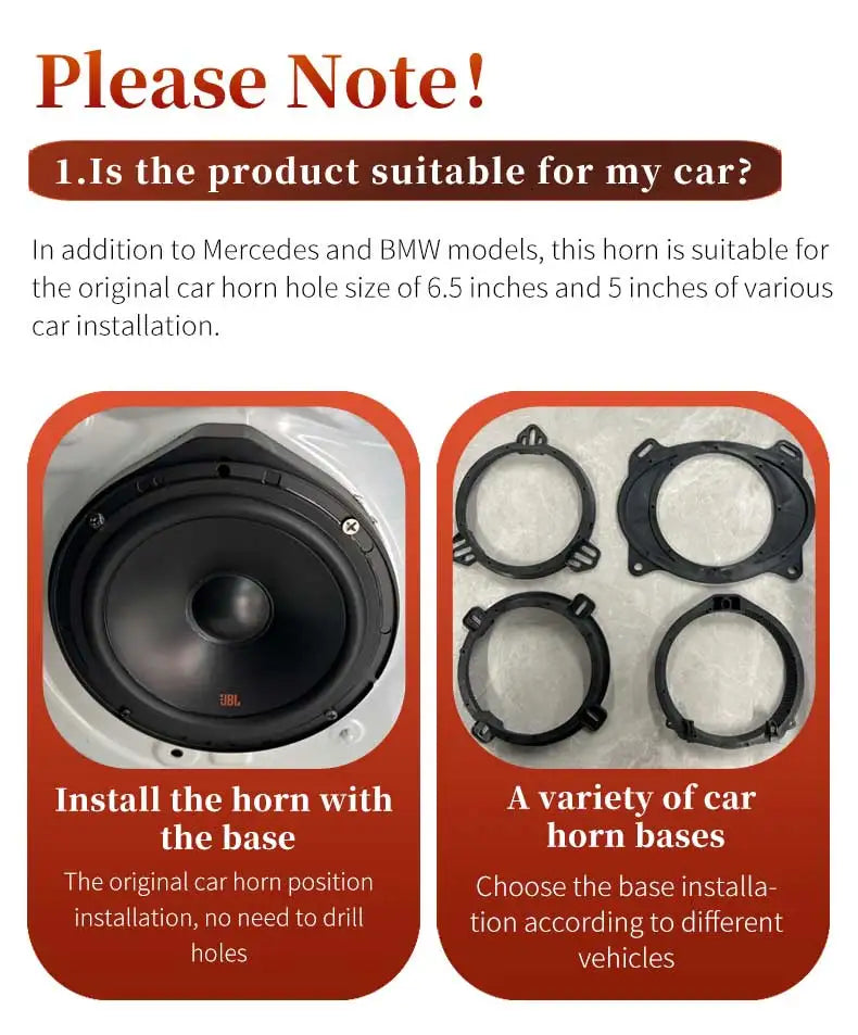 JBL car audio speaker 6.5-inch two-way speaker 640W power output car subwoofer treble midrange stereo speaker car speaker