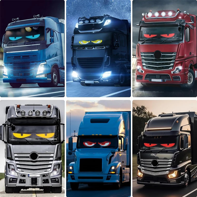 Dynamic Devil Eyes Light for Cars Truck Windshield Programmable LED Display Flexible Soft Screen Bluetooth APP Remote Control