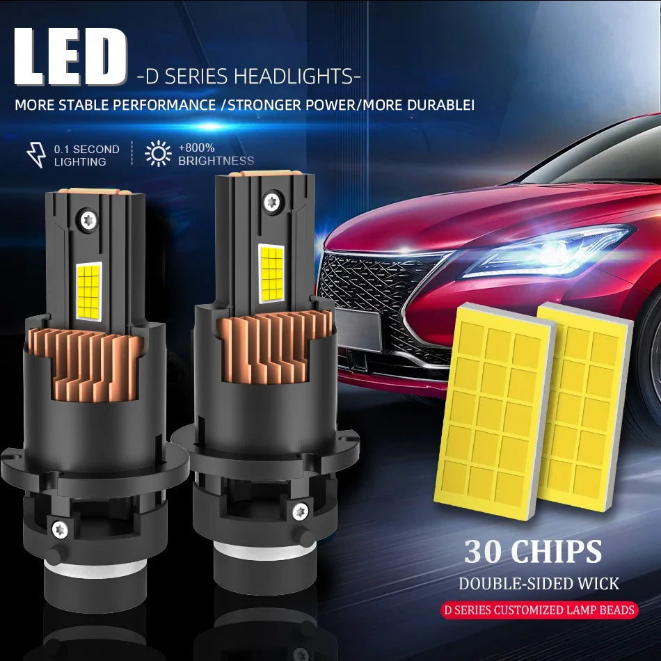 D2S D4S D2R D4R Led Car Headlight Canbus HID D1S D3S D1R D3R Led Xenon Bulb 1:1 Turbo Led Car Lamp Auto Light 6000K Plug & Play
