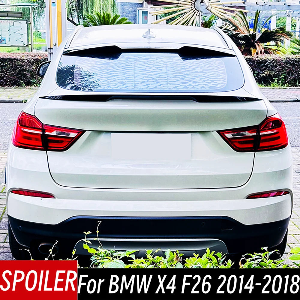For BMW X4 F26 2014 2015 2016 2017 2018 Bodykit Car Rear Trunk Lid Rear Window Black Carbon Spoiler Wings Tuning Accessorie Part