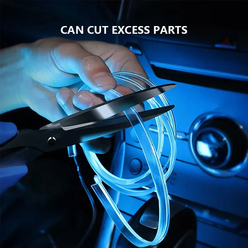 1/2/3/4/5M Car Led lampe décorative câblage bande néon flexible USB Interior lighting of the vehicle，Diode d'ambiance de fête