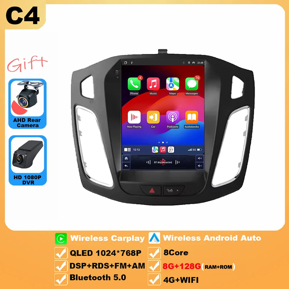 9.7 inch 8Core Android 15 Car Radio for Ford Focus 3 Mk 3 2011 2012 - 2019 Multimedia Video Player 2Din Carplay Auto Stereo DVD