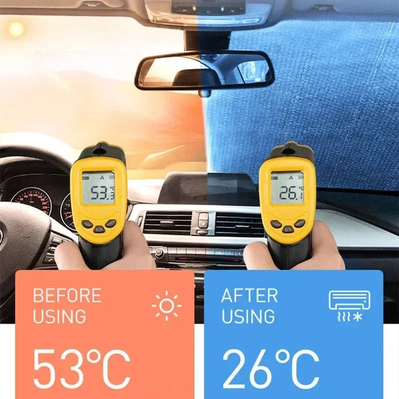 Car windshield foldable visor 130/140cm cover block Reflector Portable breathable UV protection device