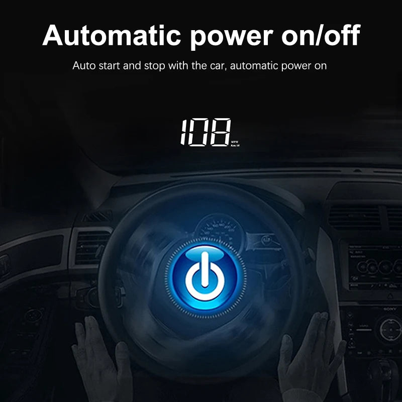 Car Speedometer KM/H HUD GPS Head Up Display Digital Speed Meter Windshield Projector For Vehicles Auto Electronics Accessories
