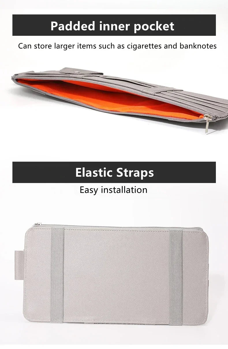 Car Sun Visor Bill Pen Business Card Holder Organizer Storage Box Sunglasses Clip Stowing Tidying Car Accessories