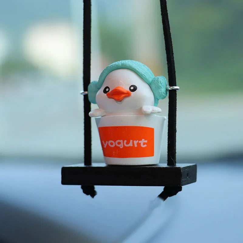 1Pcs Cartoon Animal Car Pendant  Auto Rearview Mirror Hanging Ornaments for Woman Girls Car Interior Accessories Lucky Gifts