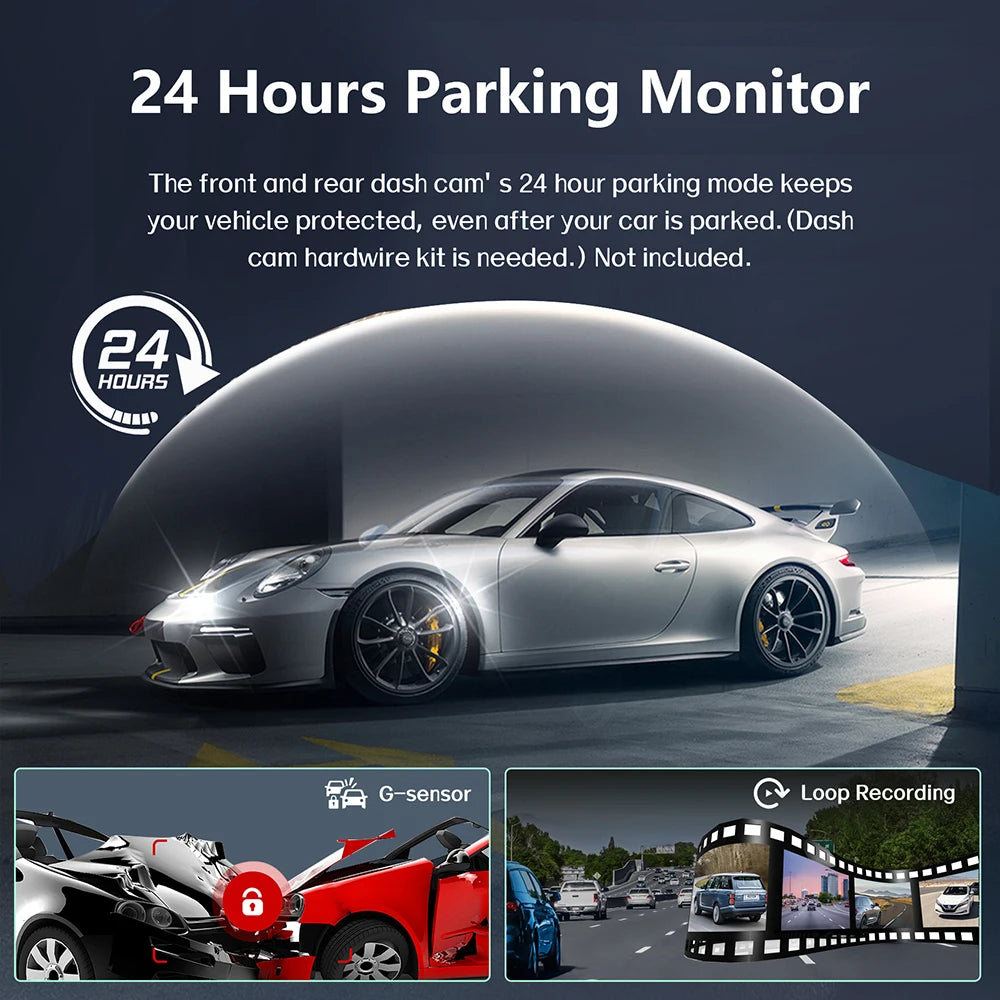 4Camera Car DVR 4*1080P 360 Degrees Video Recorder WIFI GPS Dash Cam Front right left Rear View camera 24h Parking Monitor Gift