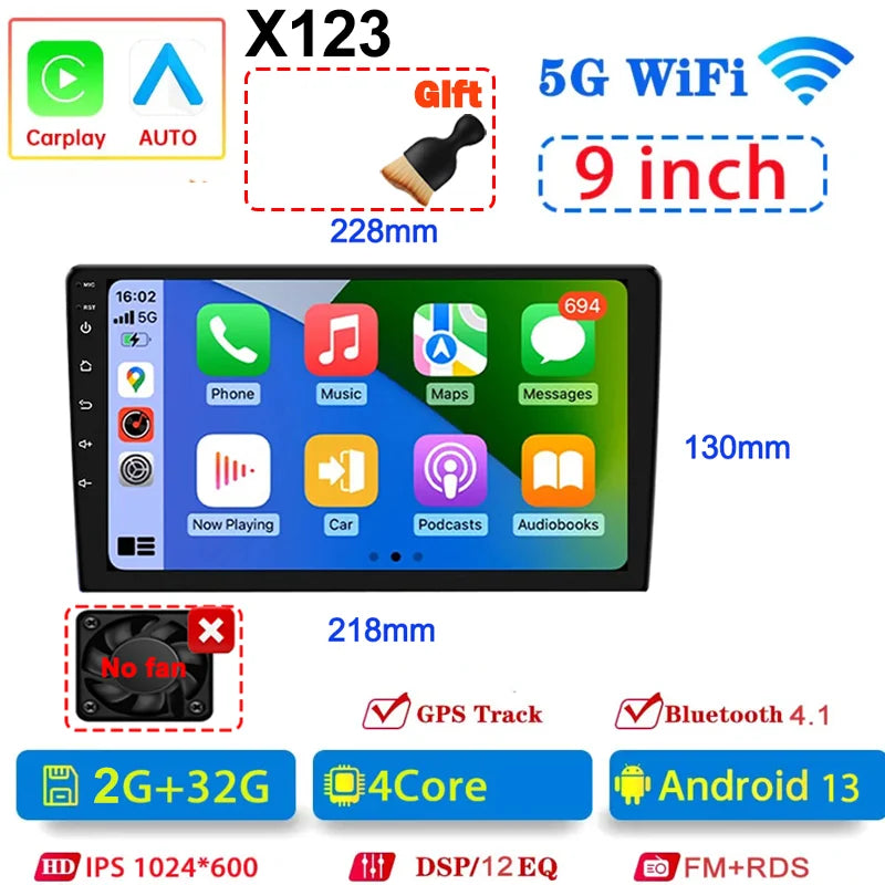 Universal 7/9/10 inch Android 13 Car Radio 64G Autoradio android 2 Din car radio GPS BT Central Multimedia Smart car systems