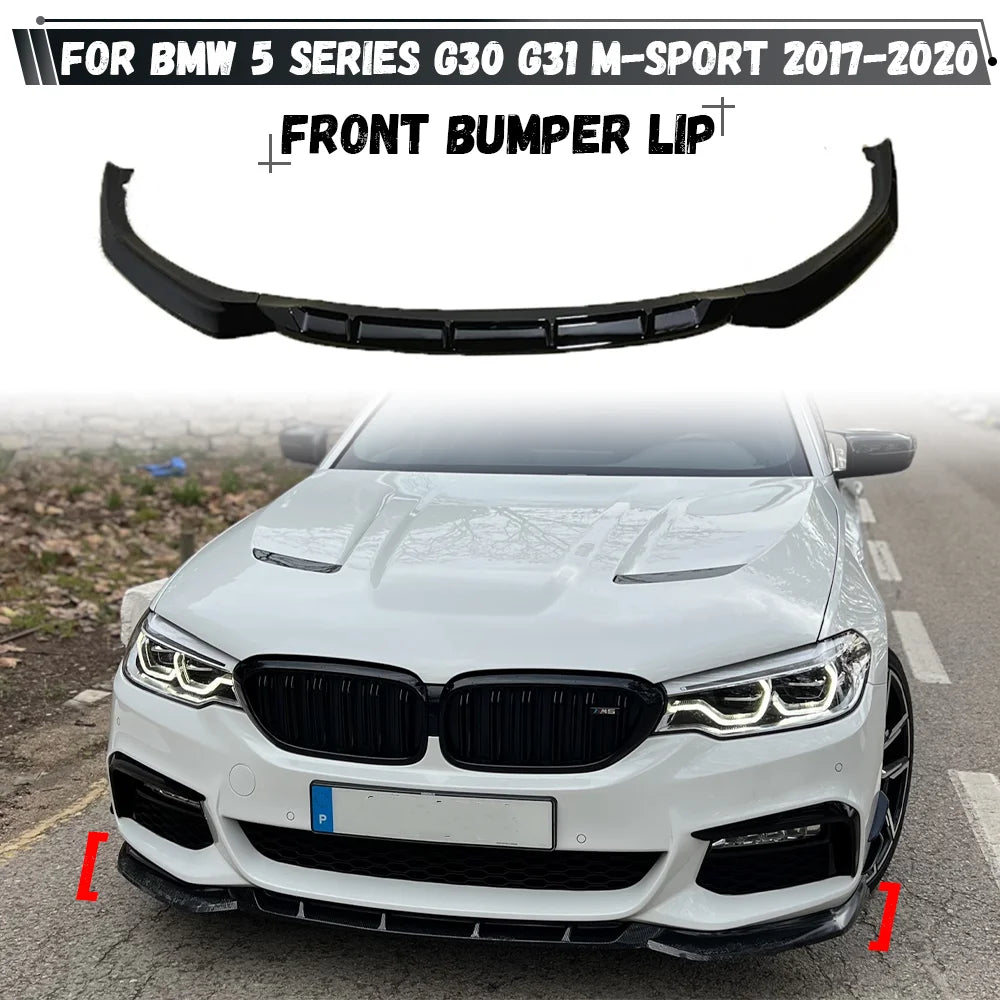 For BMW 5 Series G30 G31 2017-2020 520i 530i 540i M-Sport Car Front Bumper Splitter Lip Diffuser Body Kit Spoiler Guard