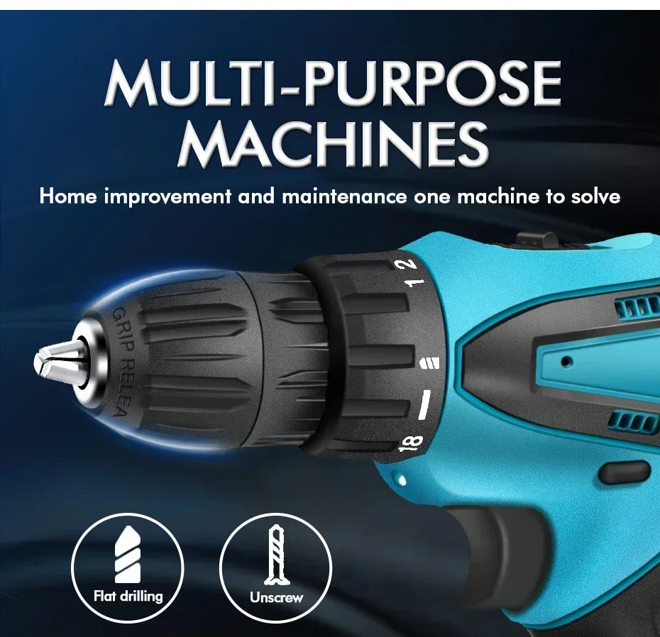 12V Electric Impact Drill with 32N Torque Wireless Cordless Power Tool Portable Multi-Function Screwdriver for Automotive