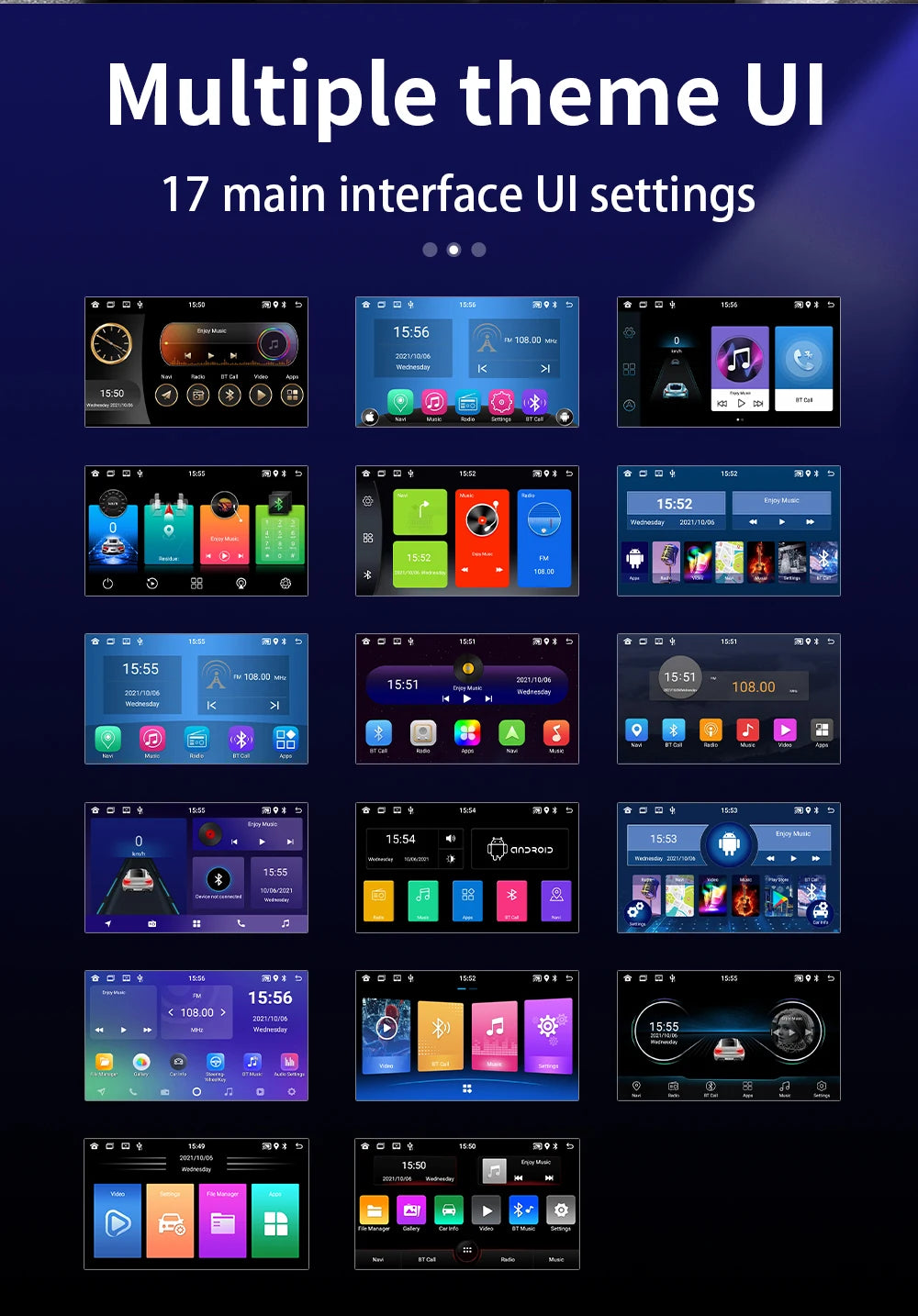 7/9/10inch 2 Din Car Audio Android 13 4/8Core Android auto Carplay 64G Automotive Multimedia Player BT Car intelligent Systems