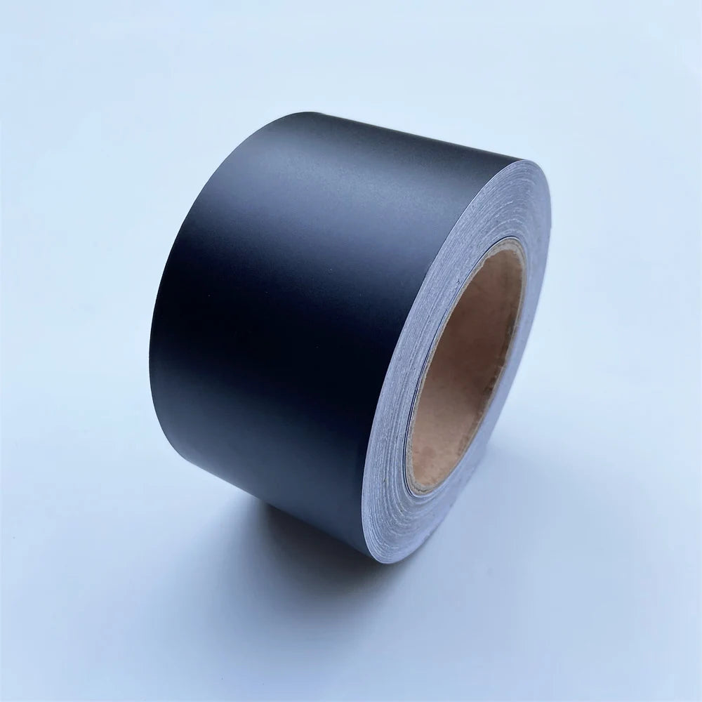 Black Matt Vinyl Wrap Foil Tape Roll Matte Black Stripes Window Trim Film Car Sticers Decal For Car Interior Pillar
