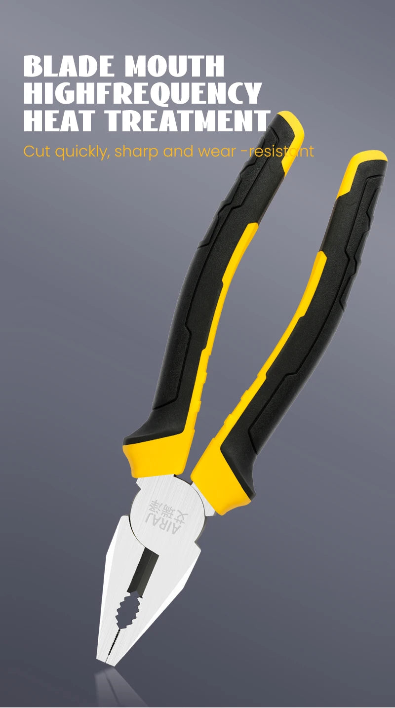 AIRAJ 6/8 Inch Wire Pliers Sharp Large Opening Stripping Pliers Industrial Grade Multifunctional Hardware Manual Tools