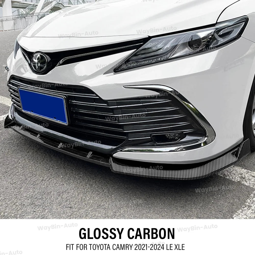 TRD Sport Front Body Kits For Toyota Camry LE SE XLE XSE 2021-2024 ABS Tuning Front Bumper Lip Side Splitter Spoiler Accessories