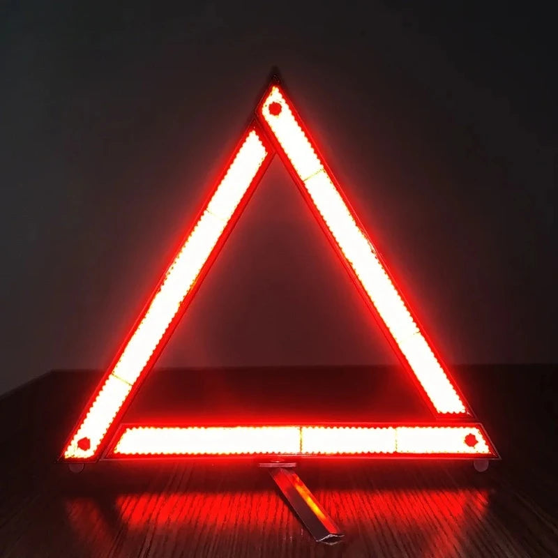 Car Triangle Reflective Tripod Emergency Breakdown Warning Reflective Sticker Safety Hazard Foldable Stop Sign Car Accessories