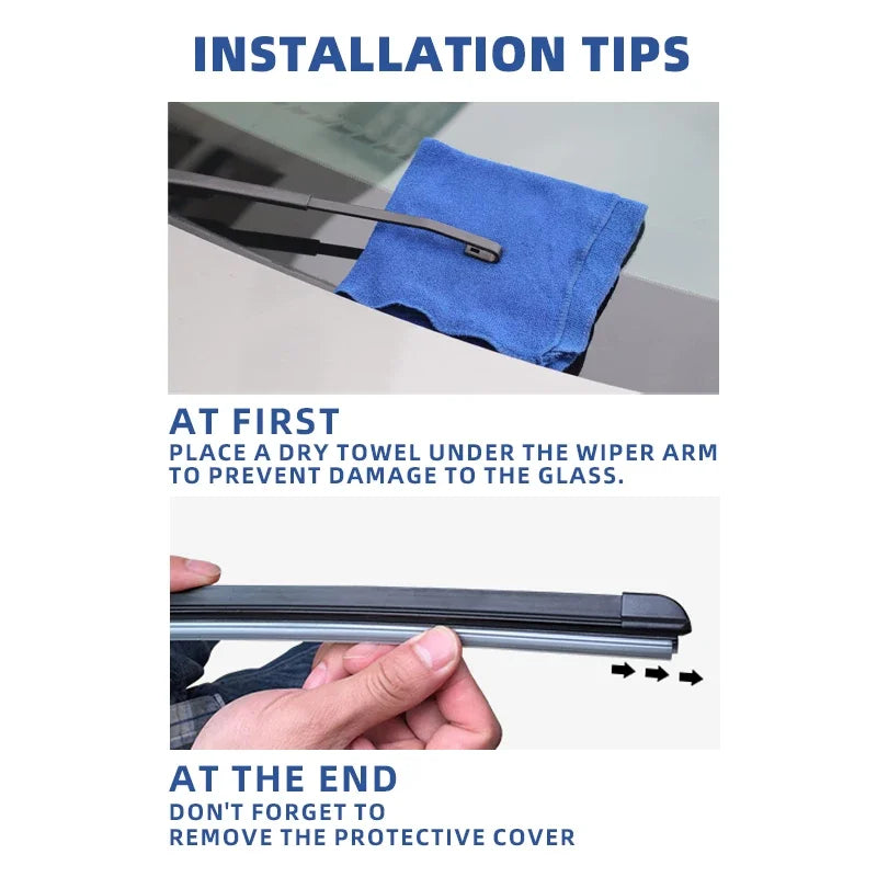 LHD Front Rear Windshield Wiper Blades For Ford Explorer U152 U251 U502 U625 2002 - 2023 3pc Windscreen Window Brush Accessories