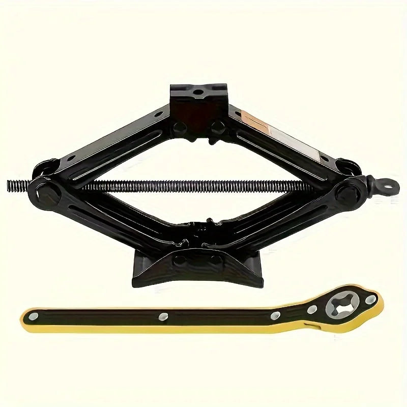1 Set 1Tons Foldable Car Jack Hand-operated Horizontal Type 1 Tons Car Jack Car Tire Repair Tool