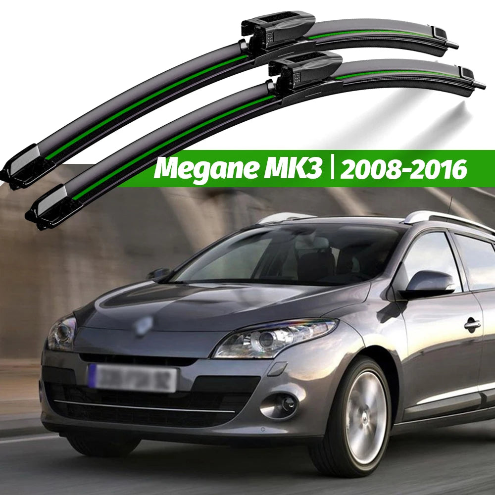 Wiper LHD Front Wiper Blades For Renault Megane 3 MK3 2008-2016 2009 2010 2011 2012 2013 Windshield Windscreen Window 24"+16"