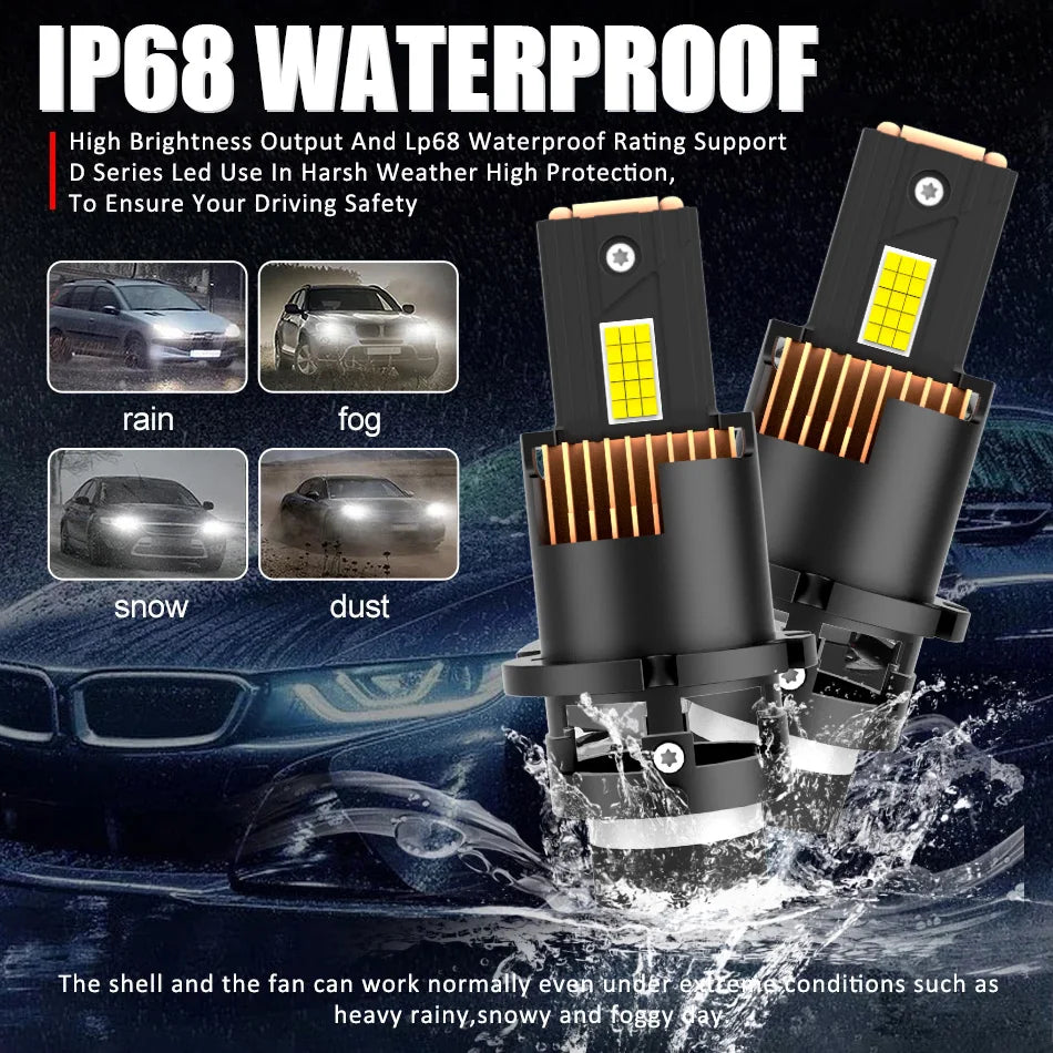 D2S D4S D2R D4R Led Car Headlight Canbus HID D1S D3S D1R D3R Led Xenon Bulb 1:1 Turbo Led Car Lamp Auto Light 6000K Plug & Play