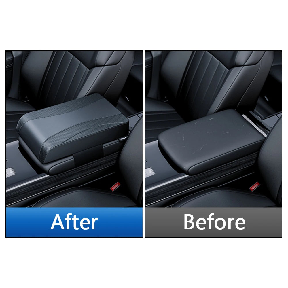 Adjustable Leather Armrest Cushion Arm Rest Box Armrest Box Height Pad Car Armrest Pad Auto Seat Gap Organizer Elbow Supportor
