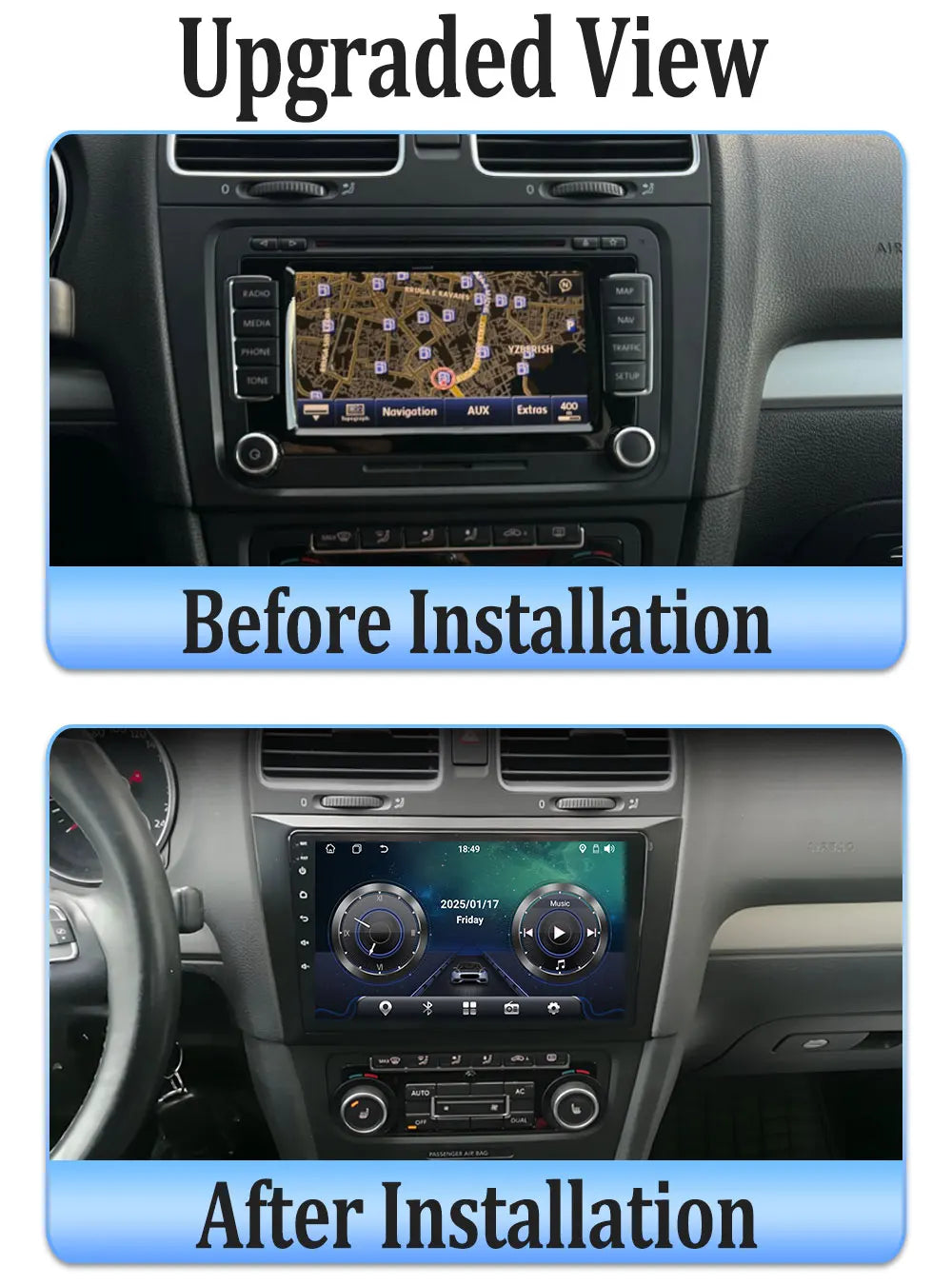 Android 15 Auto For Volkswagen Golf 6 2008- 2016 Car Multimedia Video Player Car Radio Touch Screen GPS Navigation 5G Wifi DSP