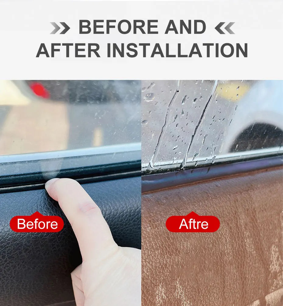 1PC Car Window Seal Strip Rubber Car Side Window Gap Filler Noise Insulation Waterproof Windproof 7-Shape Sealing Strips
