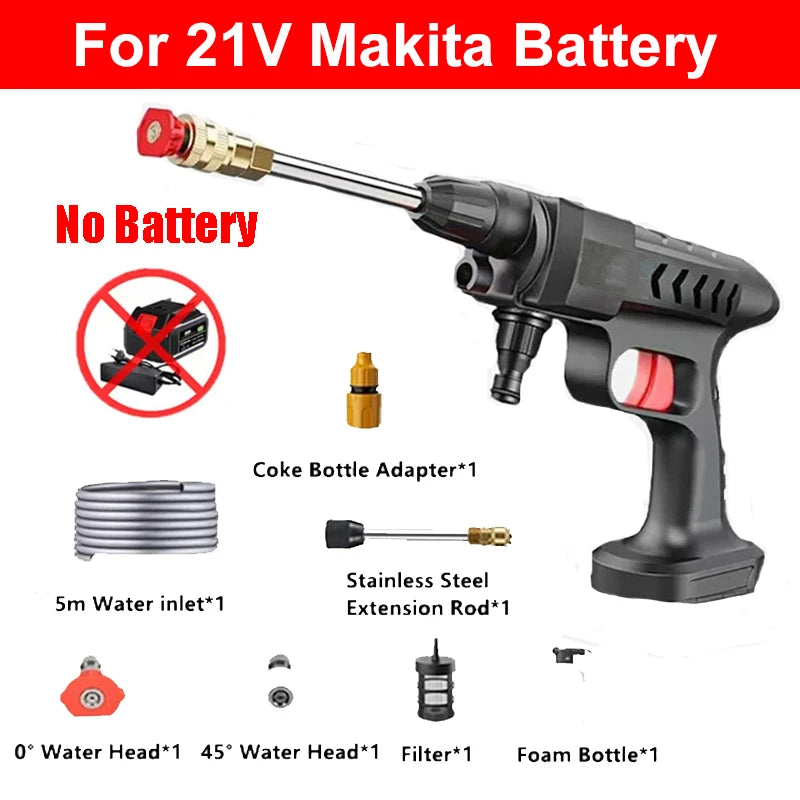 20000mAh Portable Cordless Pressure Washer 300W 60Bar Foam Generator Spray Cleaner Suitable for Car Washing Garden Watering
