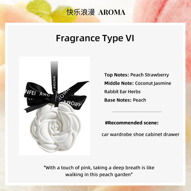 Car Hanging Air Freshener Beautiful White Flower Perfume for Car Styling Aroma Fresh Air Purifier Interior Decorations Ornament