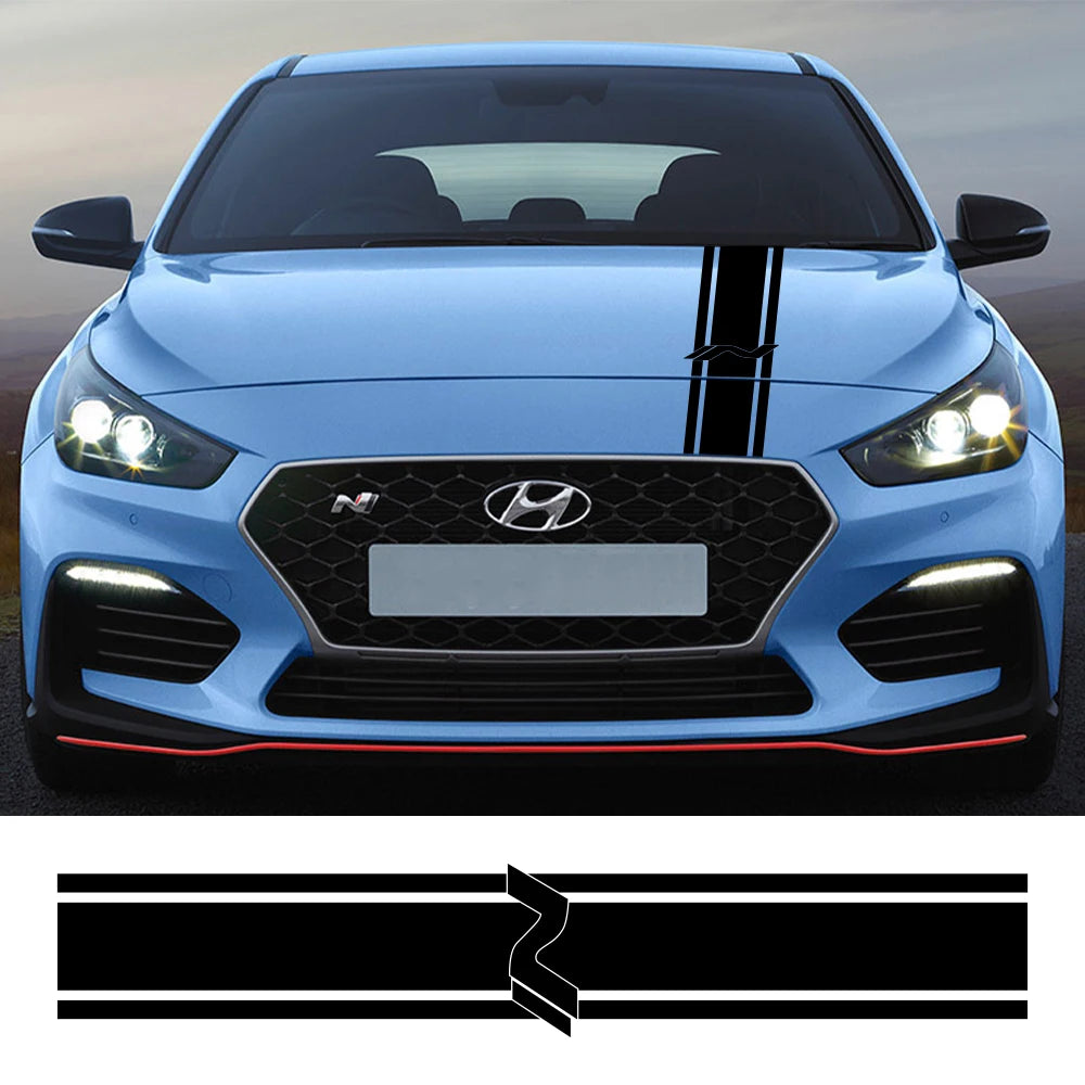 Car Hood Bonnet Sticker For Hyundai I30N i30 N-Line GDI MK3 Racing Sport Stripe Style Vinyl Decor Decals Auto Tuning Accessories