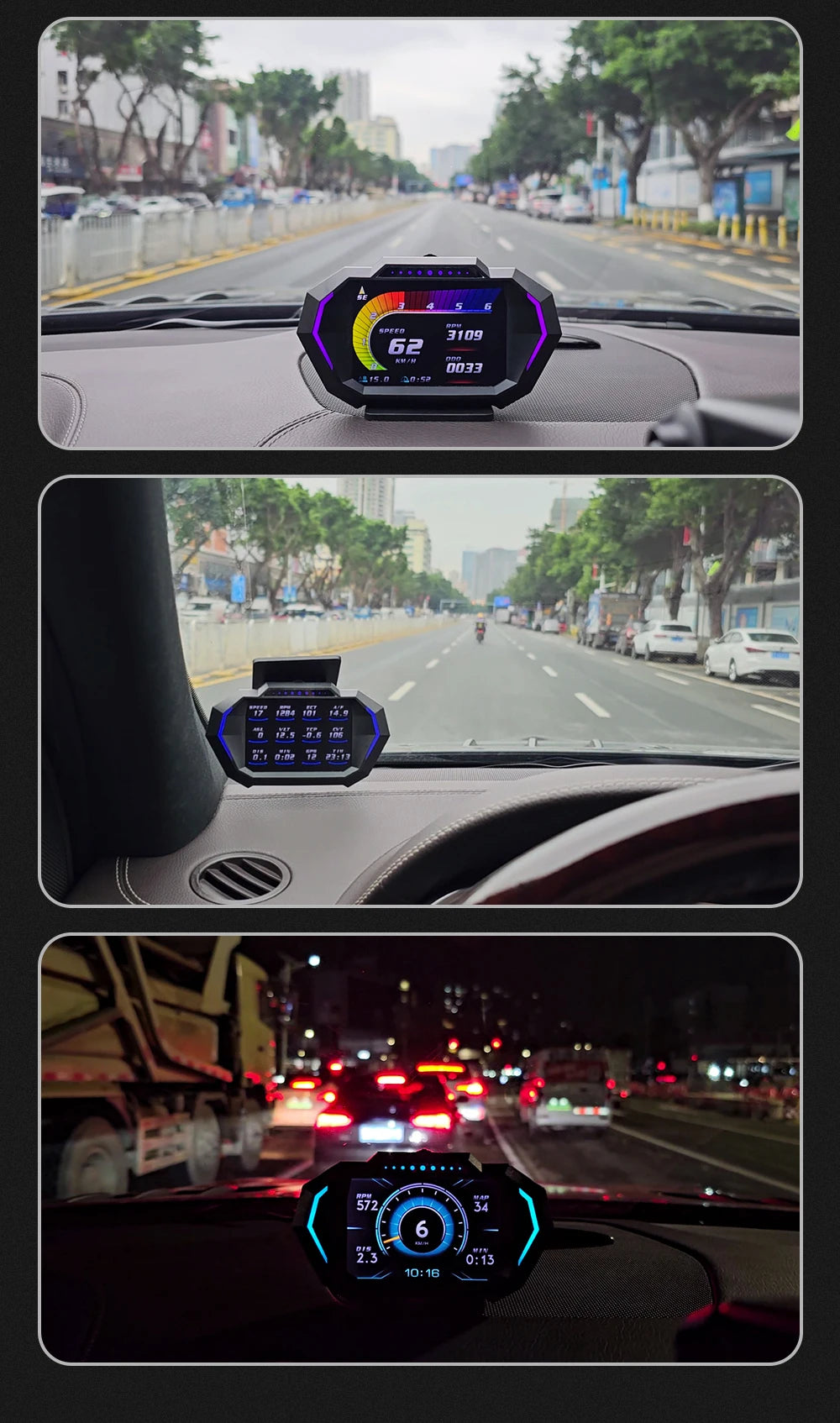 HUD P24 OBD2+GPS Head Up Display on Board Computer Multi-function Digital Speedometer Slope Meter Inclinometro 4x4 Off Road