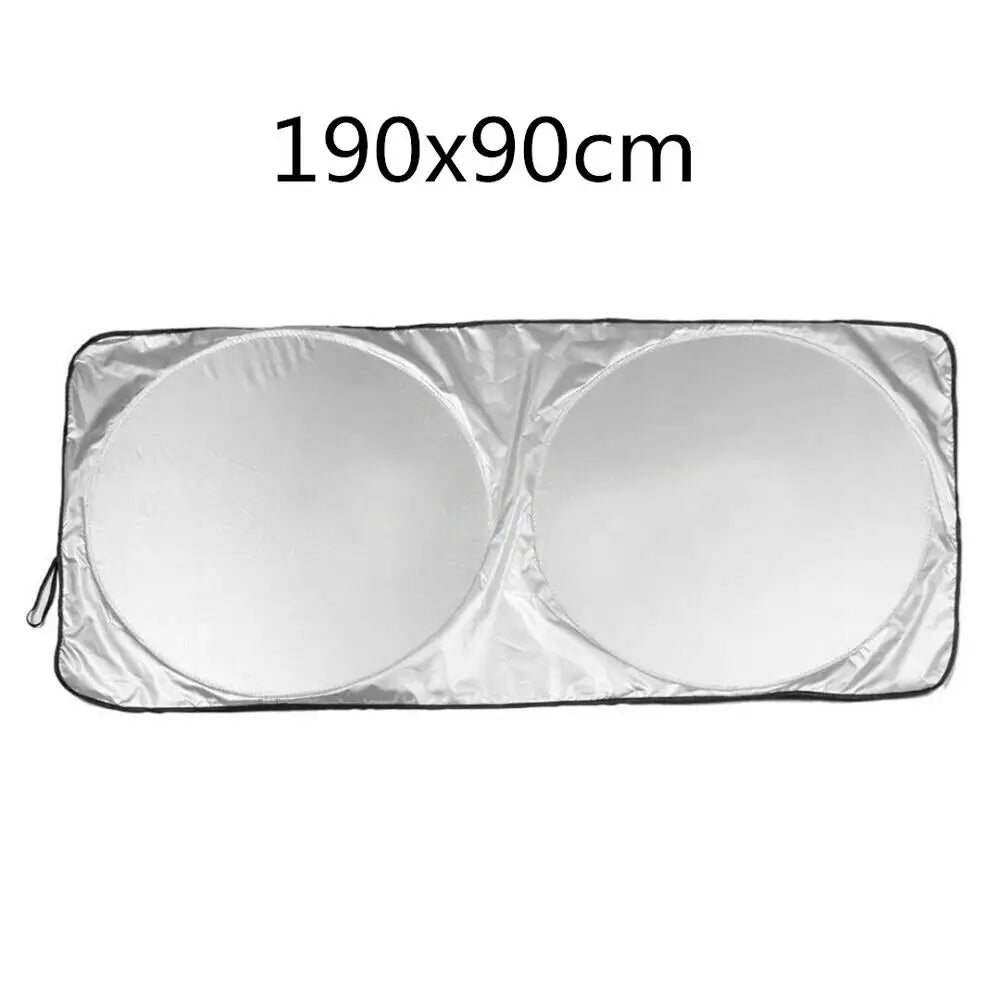 Car Windshield Sun Shade with Storage Pouch | Durable Material Car Sun Visor ,Sun Heat Protection | Car Interior Accessories