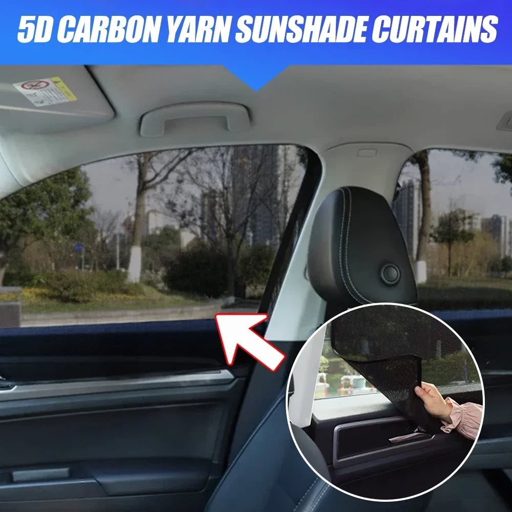 Car 5D Magnetic Mesh Sunshade Heat Insulation Strong Magnetic Adsorption Type Sunscreen Covers Car Side Window Blackout Curtains