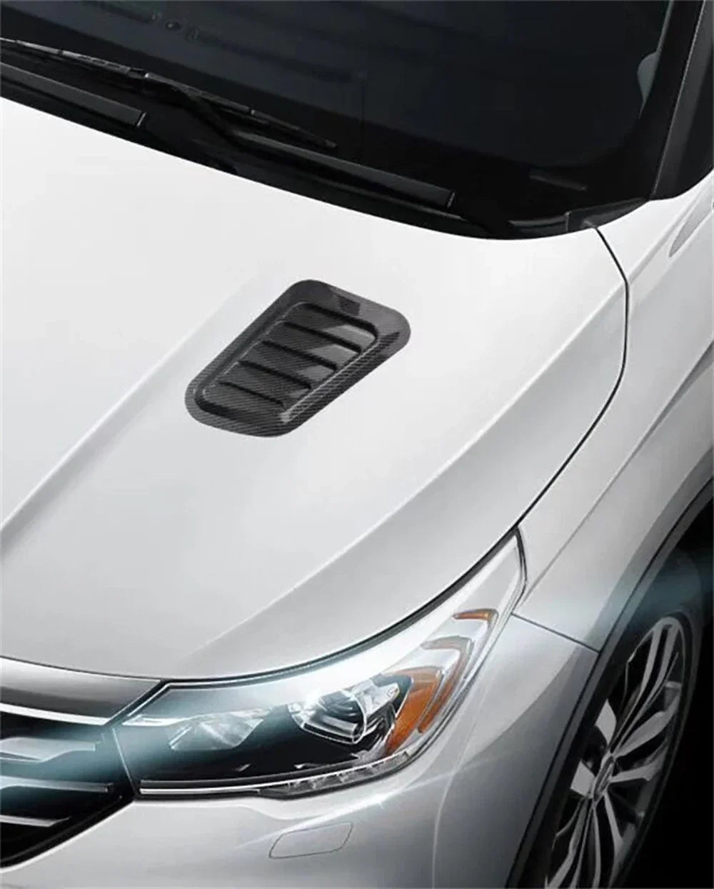 2PCS Car Hood Tuning Decoration Stickers Universal Air Intake Auto Hood Scoop Bonnet Vent Cover Carbon Fiber Decoration Styling