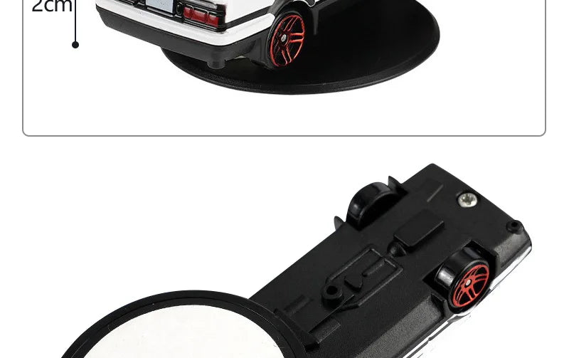 360° Rotating AE86 Car Dashboard Decor Swivel Ornament Mini Alloy Drift Motion Model Center Console Vehicle Interior Accessories