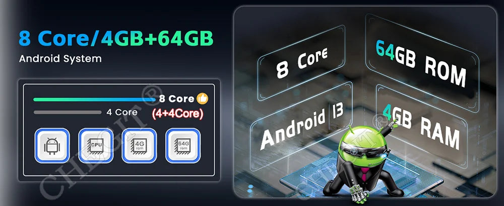 7/9/10inch 2 Din Car Audio Android 13 4/8Core Android auto Carplay 64G Automotive Multimedia Player BT Car intelligent Systems