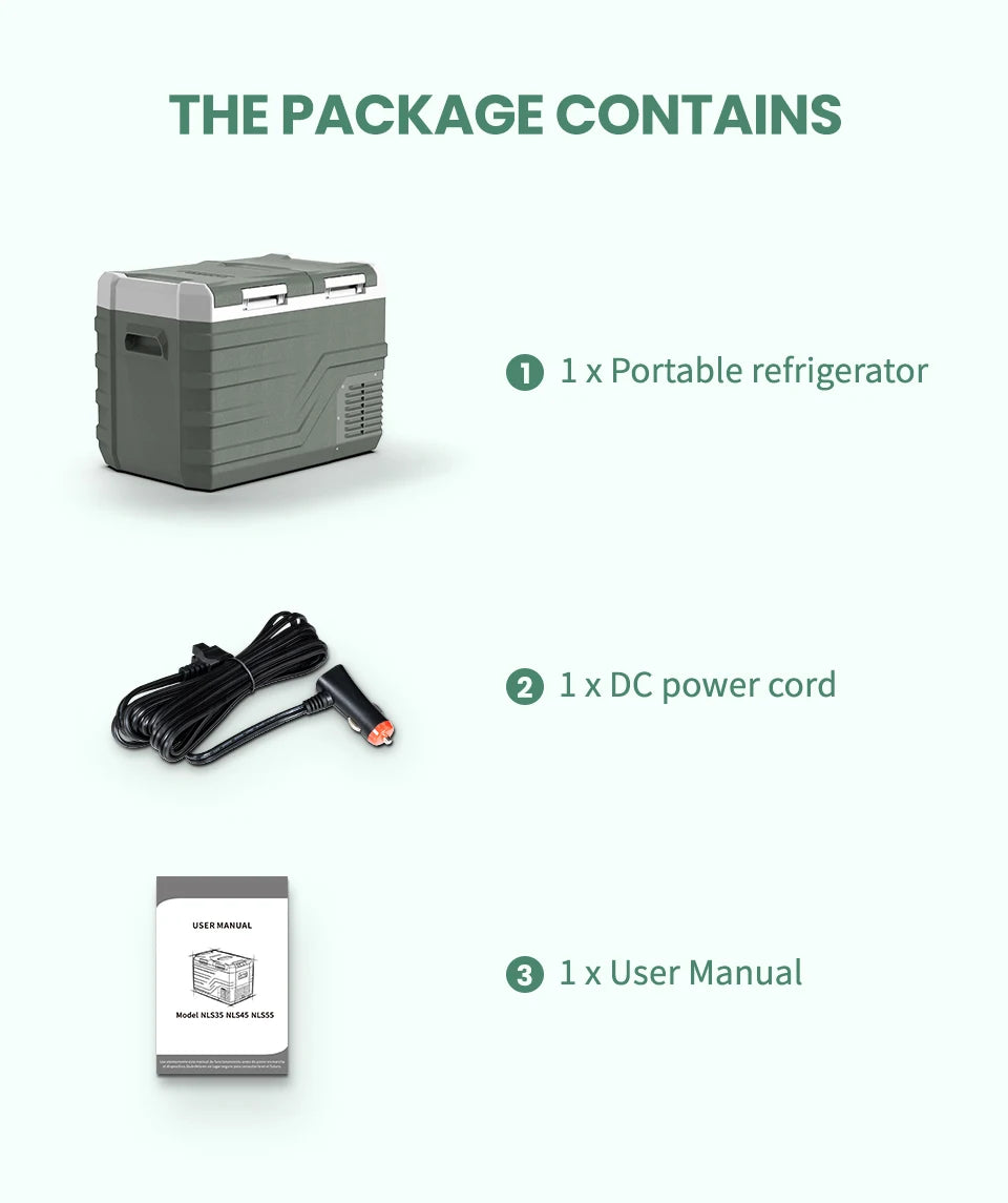 Alpicool NLS 20L 30L 40L Car Refrigerator Dual Zone 12V Portable Compressor Fridge Freezer 12/24V DC 100-240V AC for Camping