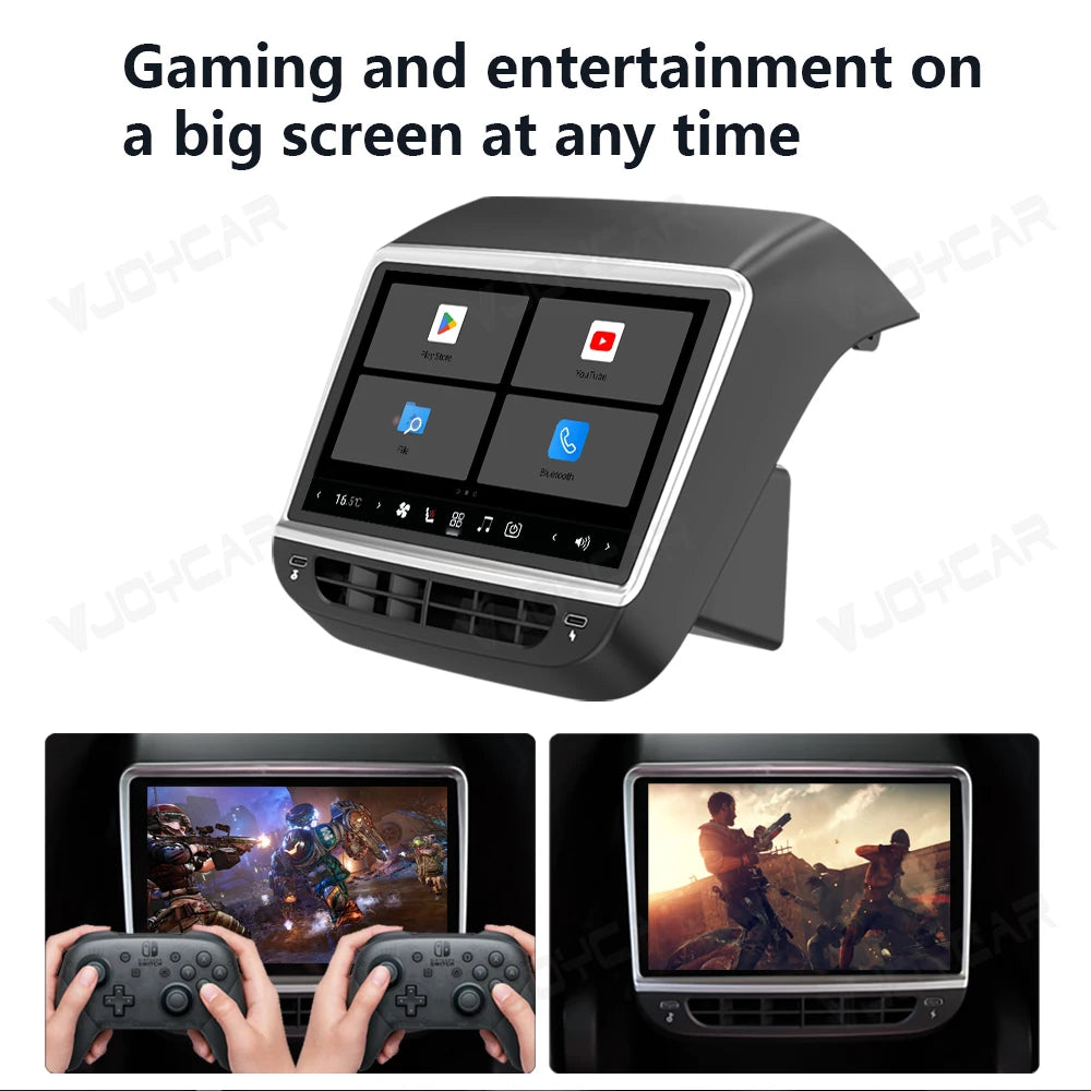 VJOYCAR Newest 8.8inch 4K HD Rear Display for Tesla Model Y 3 WIFI Entertainment Screen Qualcomm Chip 4-Direction Airlet Adjust