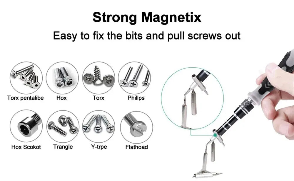 Magnetic Precision Screwdriver Set 115 in 1 Electronics Repair Tools Professional Nut Driver for Laptop Phone PC Maintenance