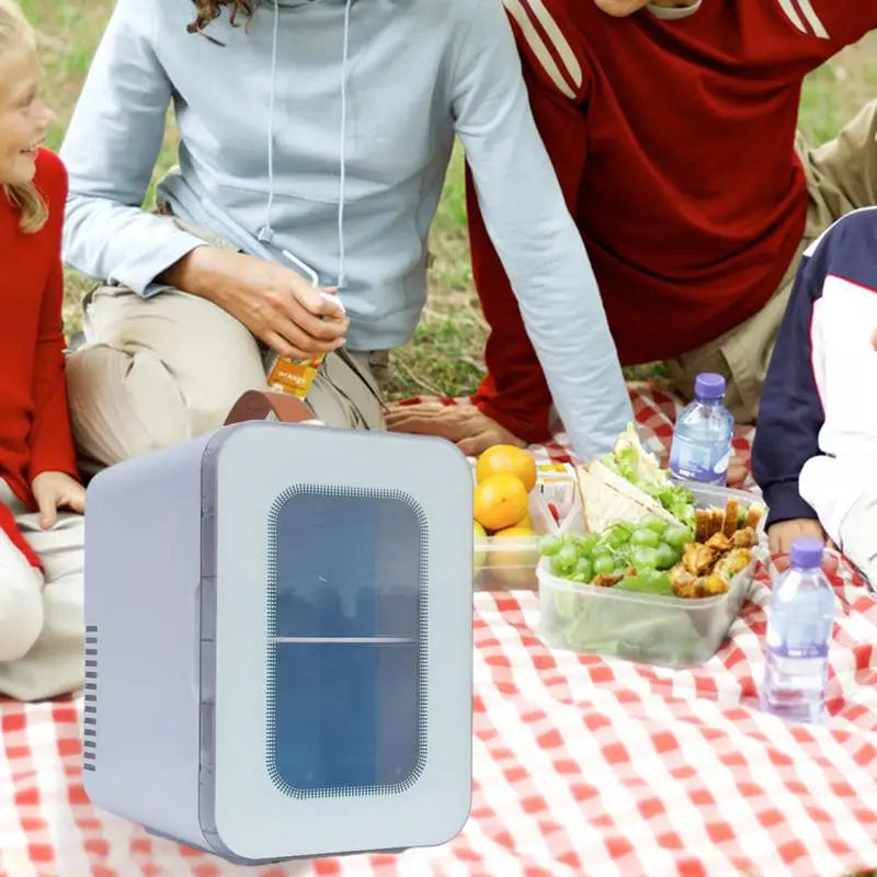 Small Car Refrigerator Intelligent Travel Fridge With 2 Modes 6L Transparent Energy-Saving Cooler Space-Saving Fridge For Home
