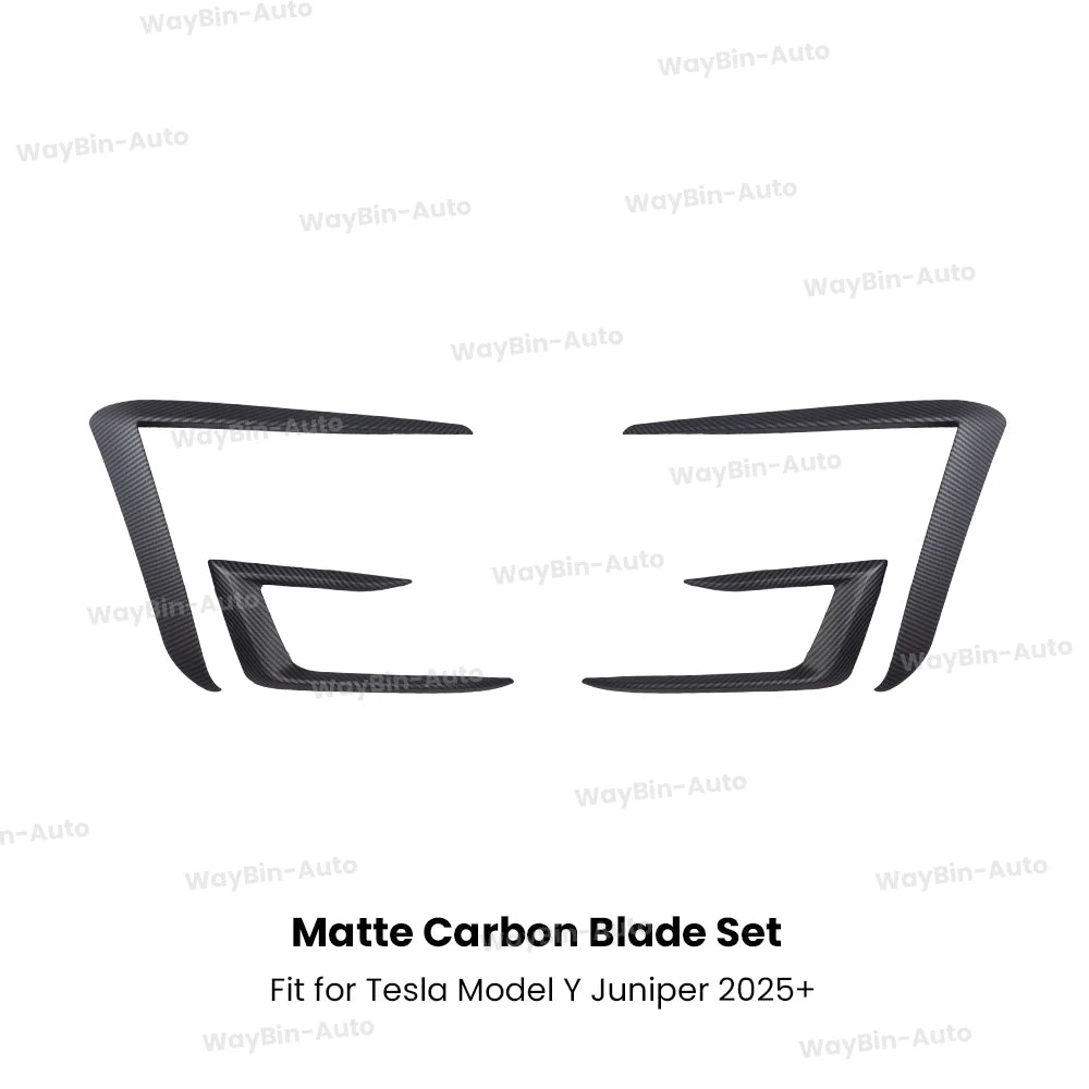 For 2025+ Tesla Model Y Juniper Front Bumper Lip Front Guard Trim Spoiler ABS Black Carbon Body kit Front Lip Accessori auto