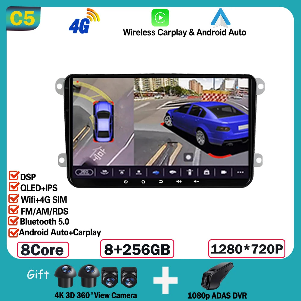 Android 15 car radio For Volkswagen VW CC Passat B7 Polo Golf 5 6 Jetta mk5 mk6 Video Player GPS wireless carplay Head Unit WIFI
