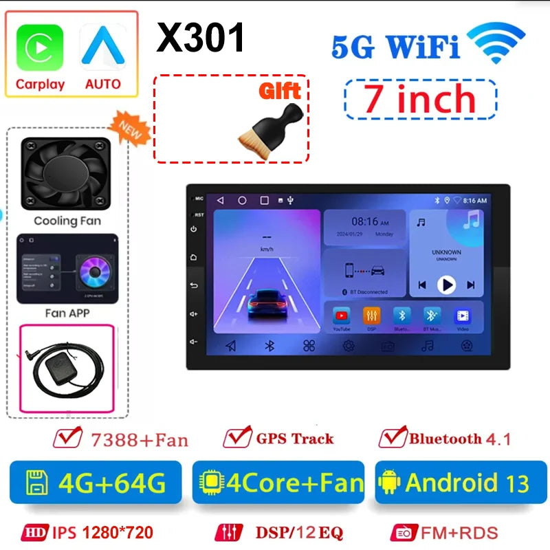 Universal 7/9/10 inch Android 13 Car Radio 64G Autoradio android 2 Din car radio GPS BT Central Multimedia Smart car systems