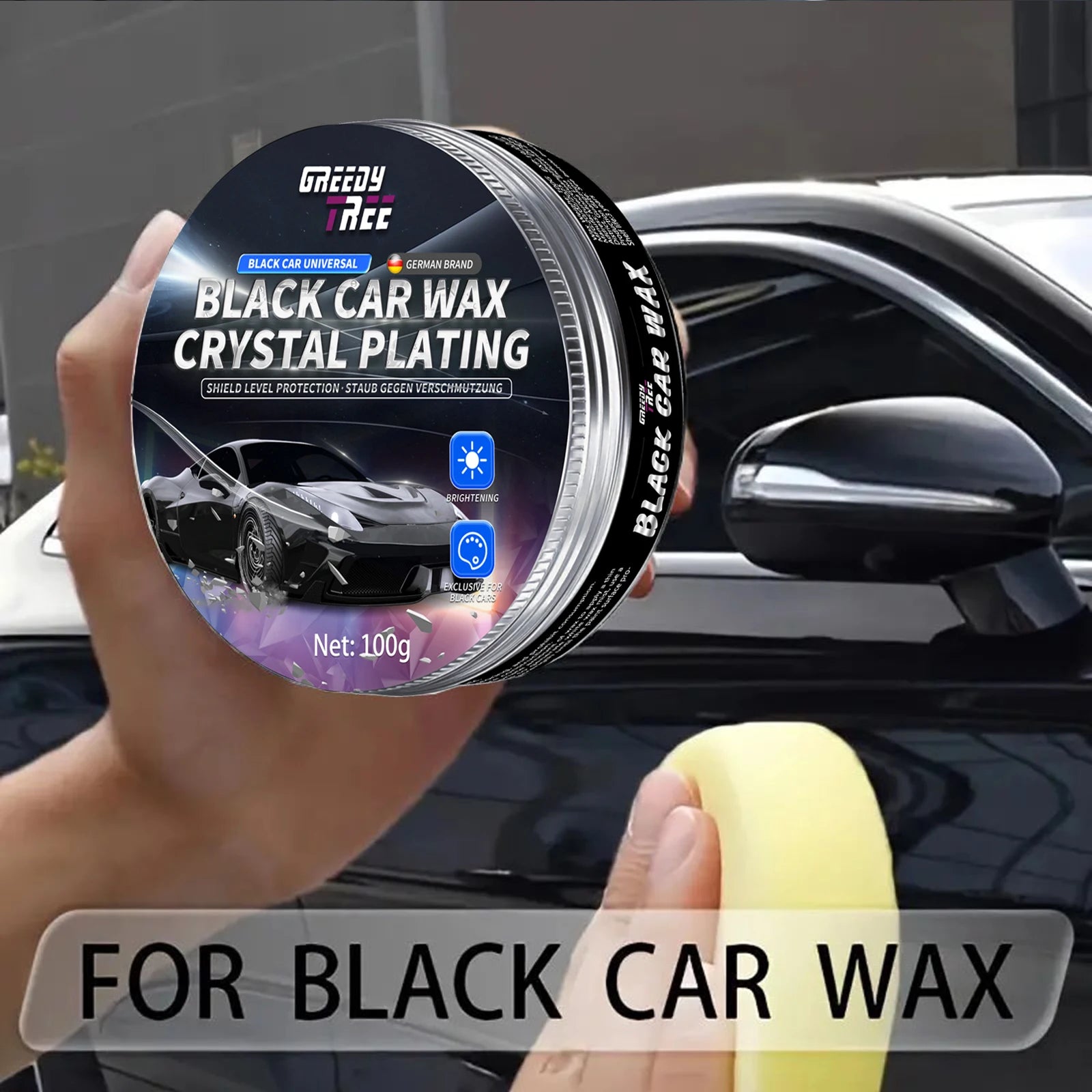 Premium Black Car Wax - Ultimate Shine & Protection, Fit for All Vehicles, Enhances Paint Gloss & Durability
