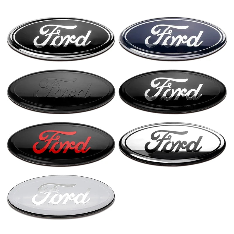 Car Front Grille Emblem Rear trunk Logo Badge Sticker Accessories for Ford Focus mk2 mk3 Fiesta mk7 Ranger Mondeo mk4 S-MAX Kuga
