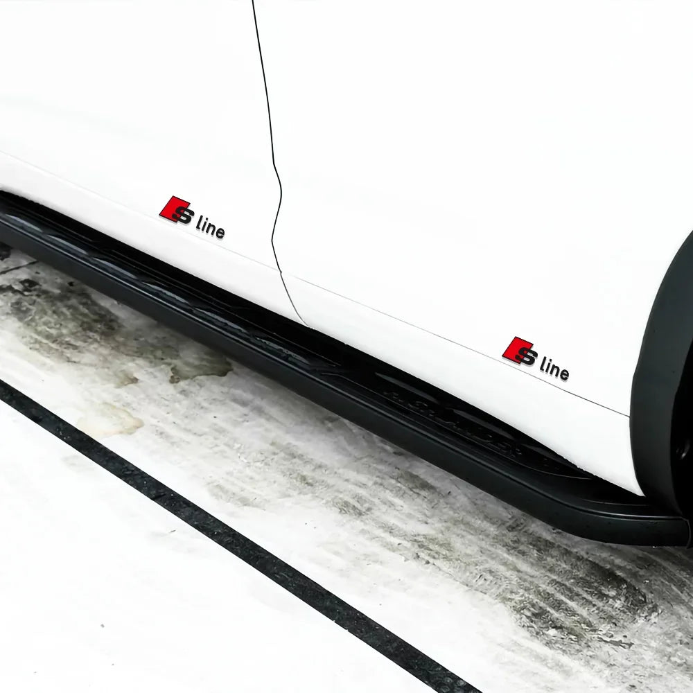For Audi  Car Styling PVC Logo Side Body Fender Windshield Trunk Bumper Sticker RS S Line A3 A4 A5 A6 A7 Quattro Q2 Q3 Q5 Q7