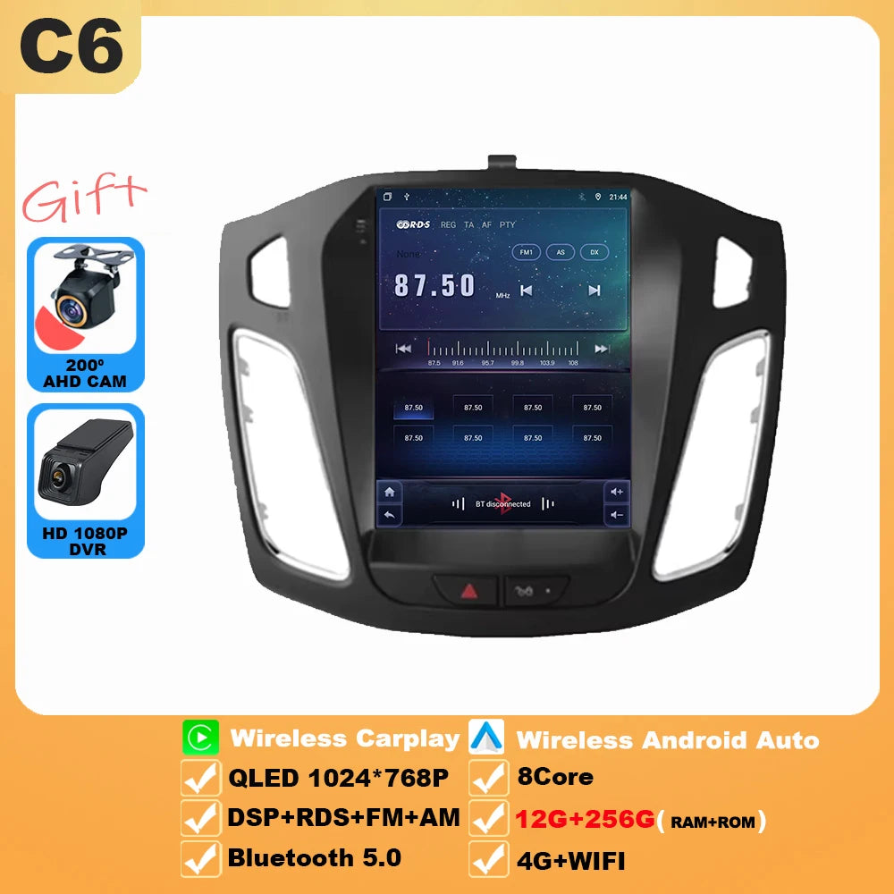 9.7 inch 8Core Android 15 Car Radio for Ford Focus 3 Mk 3 2011 2012 - 2019 Multimedia Video Player 2Din Carplay Auto Stereo DVD